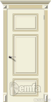 Дверь межкомнатная МДФ Увертюра эмаль крем ПГ патина золото