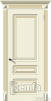 Дверь межкомнатная МДФ Трио эмаль крем ПГ патина золото