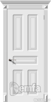 Дверь межкомнатная МДФ Опера эмаль белая ПГ патина серебро