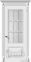 Дверь межкомнатная МДФ Ноктюрн эмаль белая ПОО патина серебро