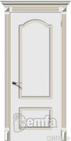 Дверь межкомнатная МДФ Классика эмаль белая ПГ патина золото