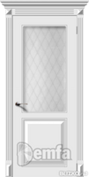 Дверь межкомнатная МДФ Блюз эмаль белая ПО патина серебро