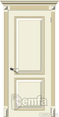 Дверь межкомнатная МДФ Блюз эмаль крем ПГ патина золото