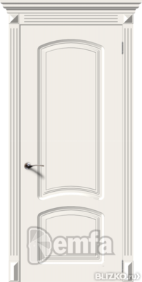Дверь межкомнатная МДФ Ария эмаль белая ПГ патина серебро