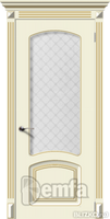 Дверь межкомнатная МДФ Ария эмаль белая ПО патина золото