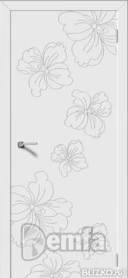Дверь межкомнатная МДФ Орхидея эмаль белая ПГ патина серебро