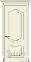 Дверь межкомнатная МДФ Багет-4 эмаль крем ПГ патина серебро