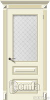 Дверь межкомнатная МДФ Багет-3 эмаль крем ПО патина серебро