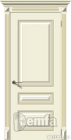 Дверь межкомнатная МДФ Багет-3 эмаль крем ПГ патина серебро