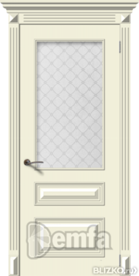 Дверь межкомнатная МДФ Багет-3 ПО эмаль крем