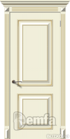 Дверь межкомнатная МДФ Багет-2 эмаль крем ПГ патина серебро