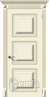Дверь межкомнатная МДФ Багет-1 эмаль крем ПГ патина золото