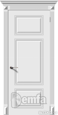 Дверь межкомнатная МДФ Увертюра эмаль белая ПГ патина серебро