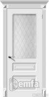 Дверь межкомнатная МДФ Трио эмаль белая ПО патина серебро