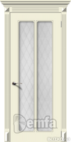 Дверь межкомнатная МДФ Ретро 2 эмаль крем ПО патина серебро