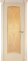 Дверь межкомнатная Экзотика шпон ясень натуральный, тон-6 ДО со стеклом В