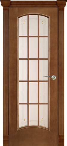 Дверь межкомнатная Экзотика шпон анегри, тон-1 ДО со стеклом