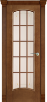 Дверь межкомнатная Экзотика шпон анегри, тон-1, остекленная