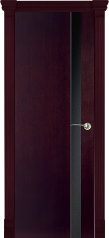 Дверь межномнатная Сорренто-1 ДО со стеклом (черный триплекс) шпон венге
