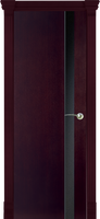 Дверь межномнатная Сорренто-1 ДО со стеклом (черный триплекс) шпон венге