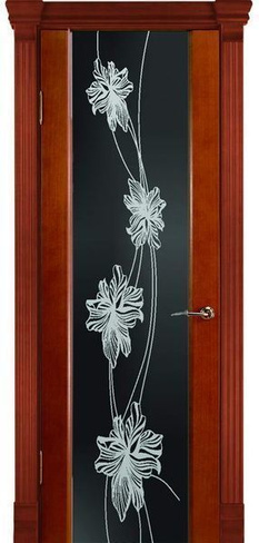 Дверь межкомнатная Палермо-3 со стеклом "Нежность" шпон натуральный виш