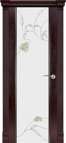 Дверь межкомнатная Палермо-3 со стеклом "Орхидея" шпон венге