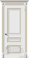 Дверь межкомнатная МДФ Трио эмаль белая ПГ патина золото