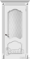 Дверь межкомнатная МДФ Танго эмаль белая ПО патина серебро