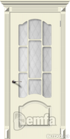 Дверь межкомнатная МДФ Сюита эмаль крем ПО патина серебро