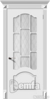 Дверь межкомнатная МДФ Сюита эмаль белая ПО патина серебро