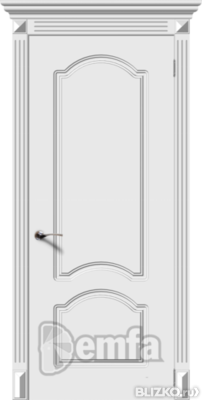 Дверь межкомнатная МДФ Сюита эмаль белая ПГ патина серебро
