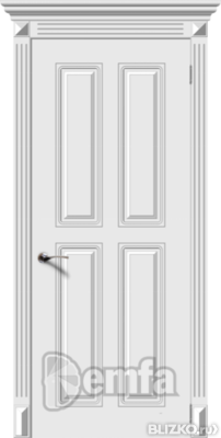 Дверь межкомнатная МДФ Ретро 4 эмаль белая ПГ патина серебро