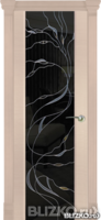 Дверь межномнатная Палермо-3 со стеклом "Листана" шпон ясень натуральный