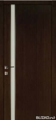 Дверь межкомнатная Палермо 1 шпон венге со стеклом бронзовый триплекс