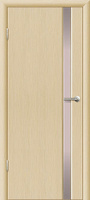 Дверь межкомнатная Палермо 1 шпон ьеленый дуб со стеклом молочный триплекс