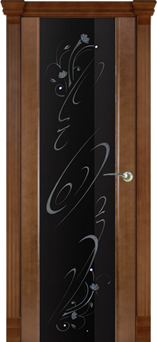 Дверь межномнатная Палермо-3 ДО со стеклом "Этюд" шпон анегри тон-1