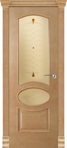 Дверь межкомнатная Алина-4 шпон анегри тон -4 со стеклом "Сория"