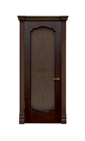 Дверь межомнатная Анкона-2 шпон красное дерево тон КД со стеклом "Виттори