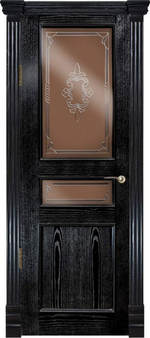 Дверь межкомнатная Прага шпон ясень натуральный, тон-8 (серебр. патина) с