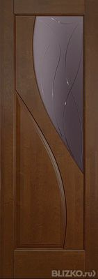 Дверь межкомнатная массив ольхи, Даяна ДО (остекл.) цвет античный орех