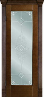 Дверь межномнатная Рубикон Б-П со стеклом "Вербена" шпон ясень натур