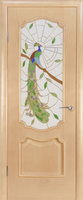 Дверь межномнатная Анкона шпон ясень тон 6 ДО со стеклом "Павлин" кл