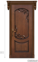 Дверь межкомнатная, коллекция Премиум, модель Августа, ДГ, красное дерево