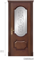 Дверь межкомнатная, коллекция Премиум, модель Женева, ДО, красное дерево