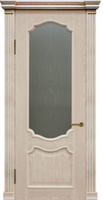 Дверь межкомнатная Анкона шпон ясень натуральный, тон-6 БЕЛЫЙ со стеклом