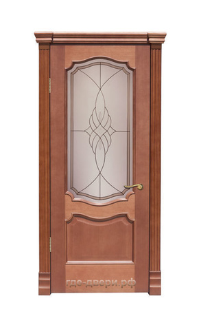 Дверь межномнатная Анкона шпон ясень тон-4 ДО со стеклом "Виттория 2" кла