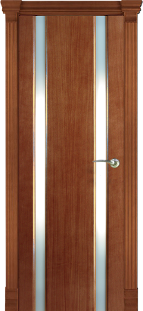Дверь межномнатная Палермо 2 шпон вишня ДО со стеклом (бронзовый триплекс)