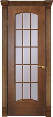 Дверь межкомнатная Экзотика шпон анегри тон 1 ДО со стеклом белое матовое