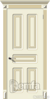 Дверь межкомнатная МДФ Опера эмаль крем ПГ патина золото