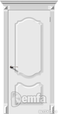 Дверь межкомнатная МДФ Фолк эмаль белая ПГ патина серебро
